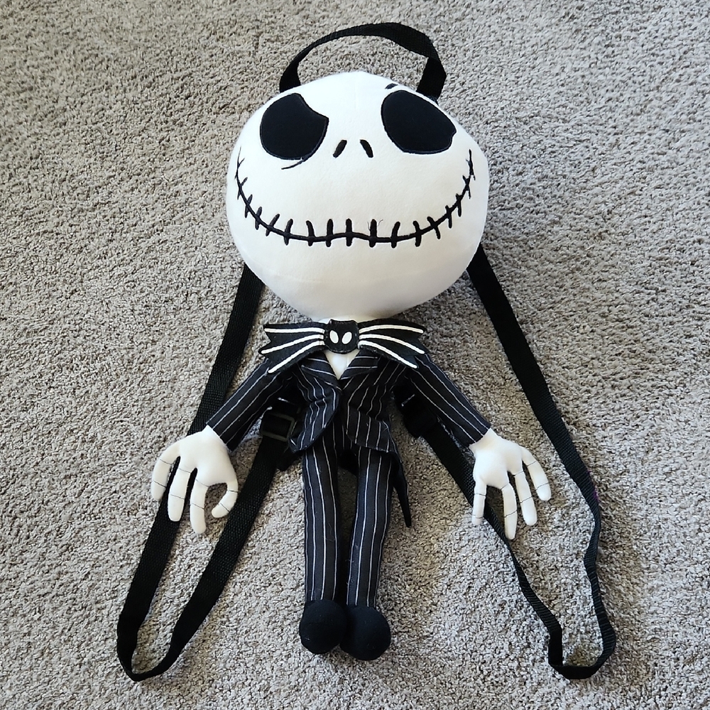 Black and White Character Plush Backpack